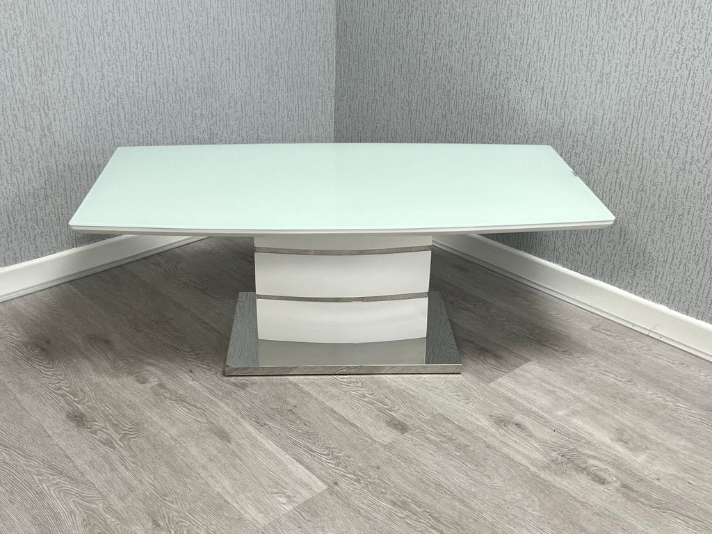 Milan White High Gloss Coffee Table - angled view