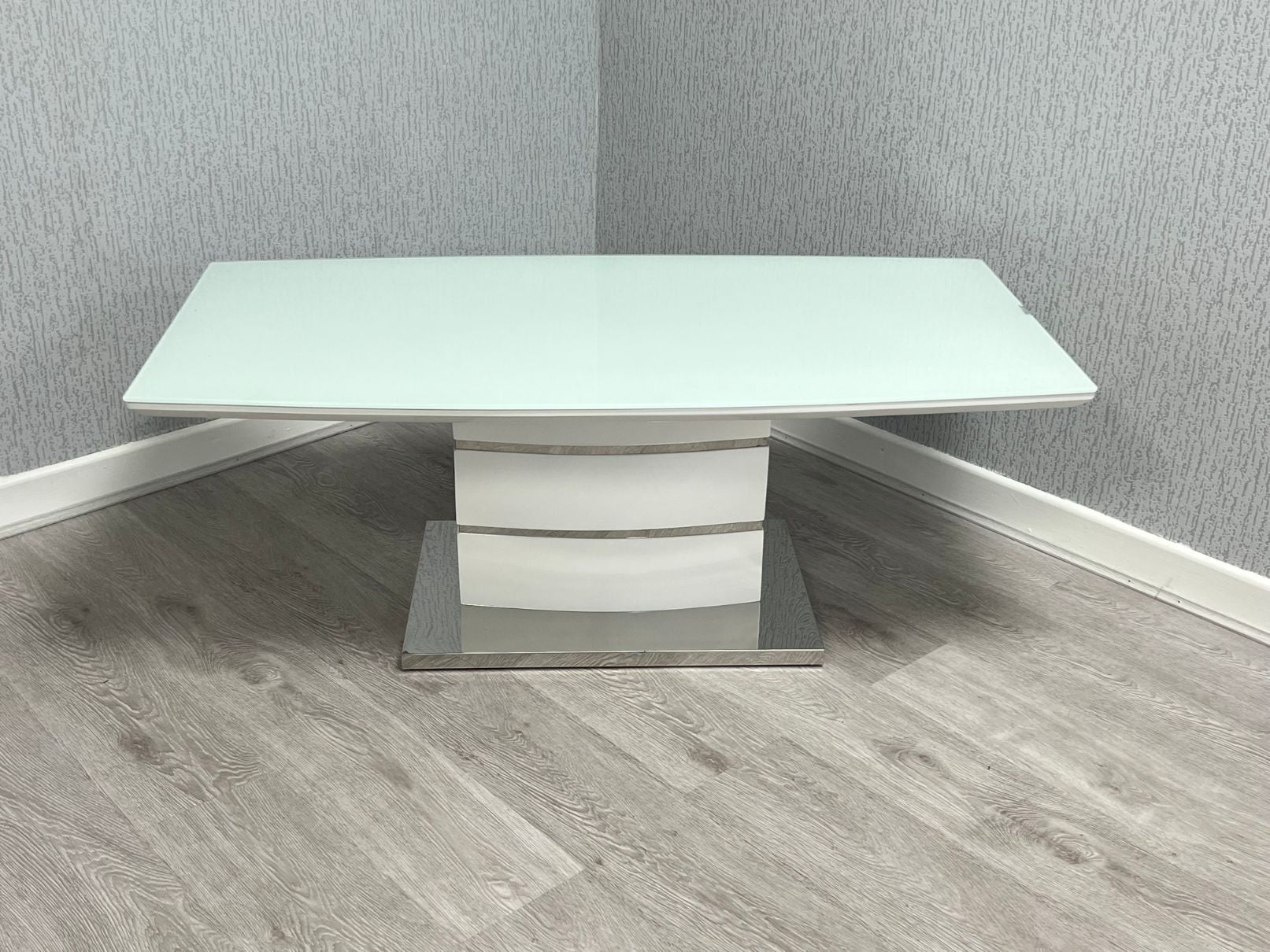 Milan White High Gloss Coffee Table - angled view