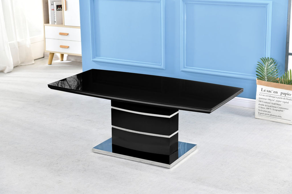 Milan Black High Gloss Coffee Table - lifestyle view