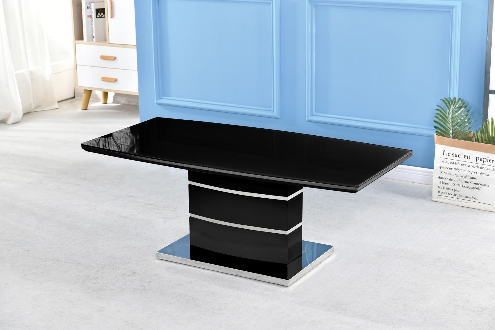 Milan Black High Gloss Coffee Table - lifestyle view