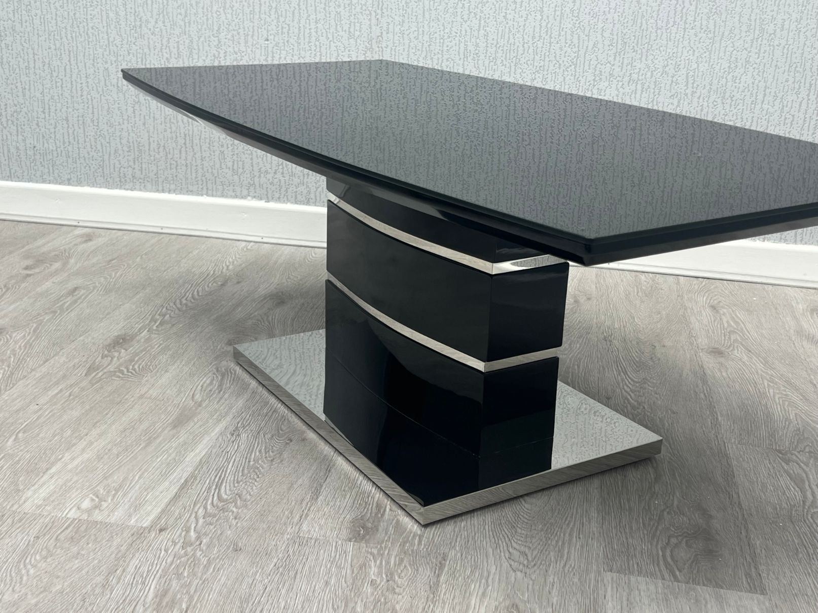 Milan Black High Gloss Coffee Table - side view