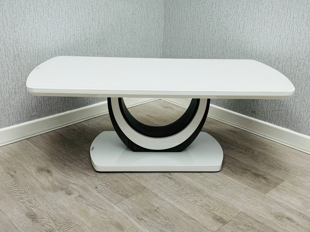 Marano Grey High Gloss Coffee Table with U-shaped pedestal base - front view