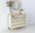 Aurelia Mirrored Gold Trim 3+2 Drawer Chest