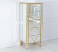 Aurelia Mirrored Gold Trim 5 Drawer Tall Chest
