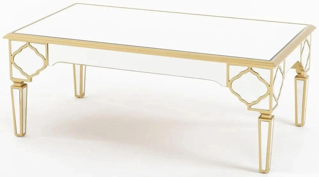 Aurelia Mirrored Gold Trim MDF Coffee Table