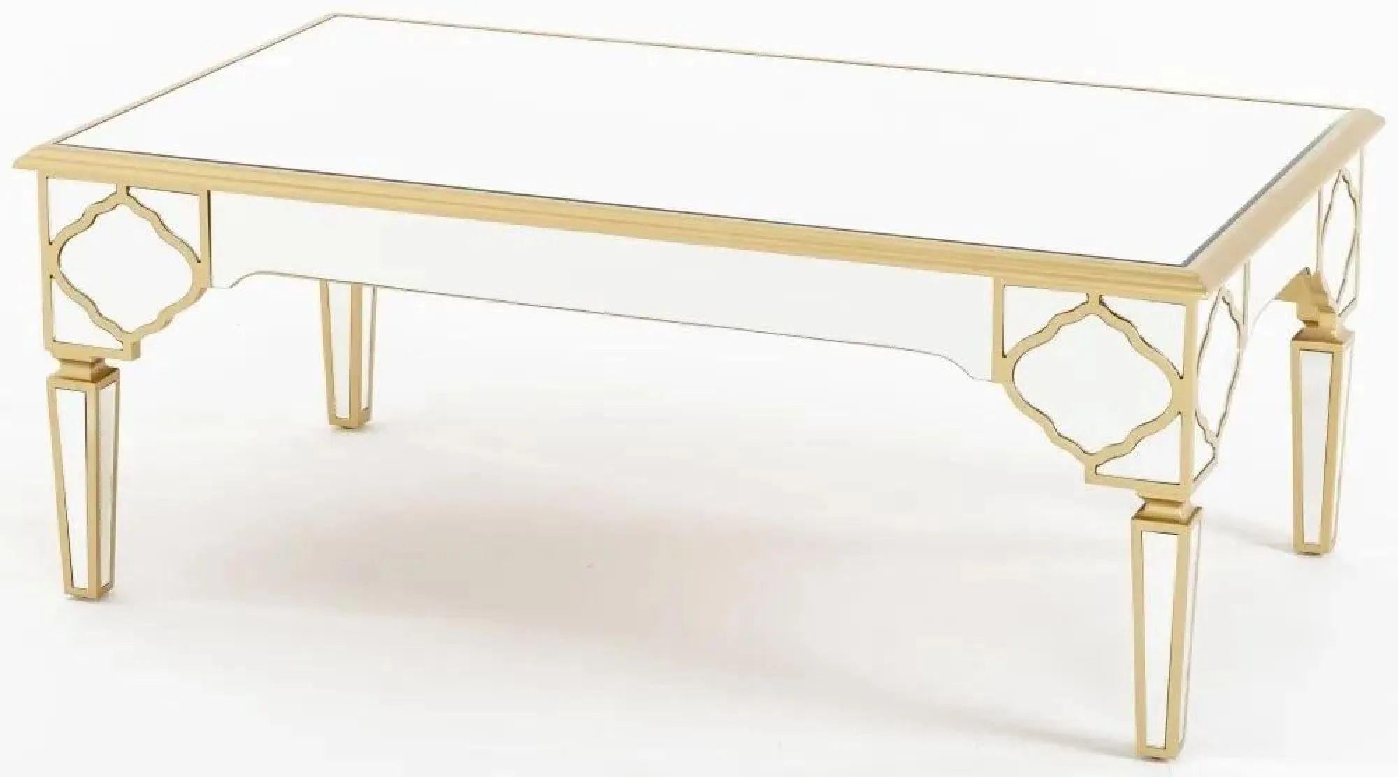 Aurelia Mirrored Gold Trim MDF Coffee Table