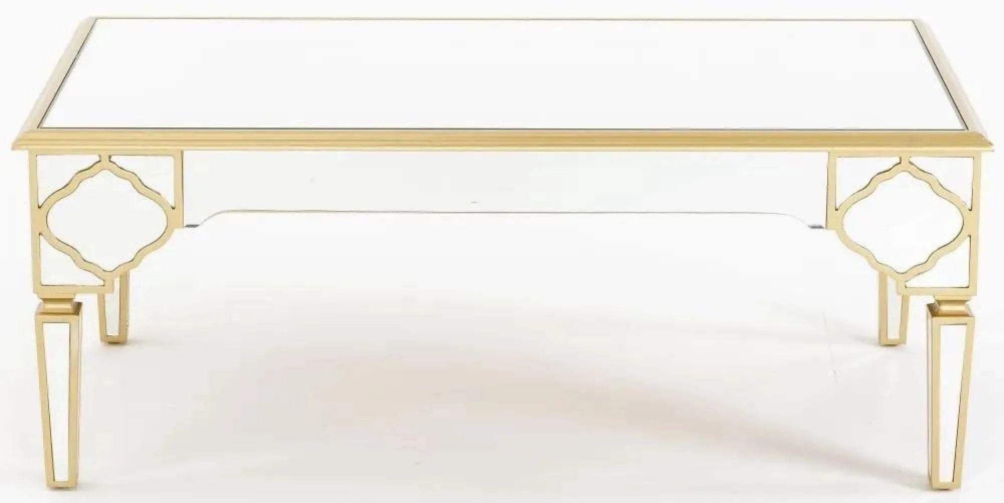 Aurelia Mirrored Gold Trim MDF Coffee Table