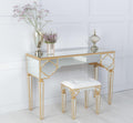 Aurelia Mirrored Gold Trim Dressing Table
