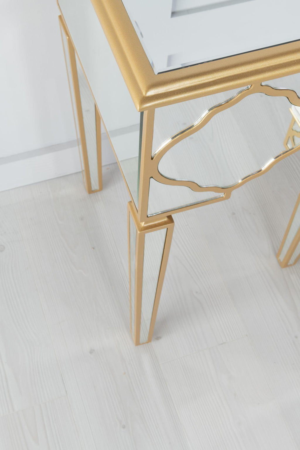 Aurelia Mirrored Gold Trim Dressing Table