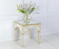 Aurelia Mirrored Gold Trim MDF End Table