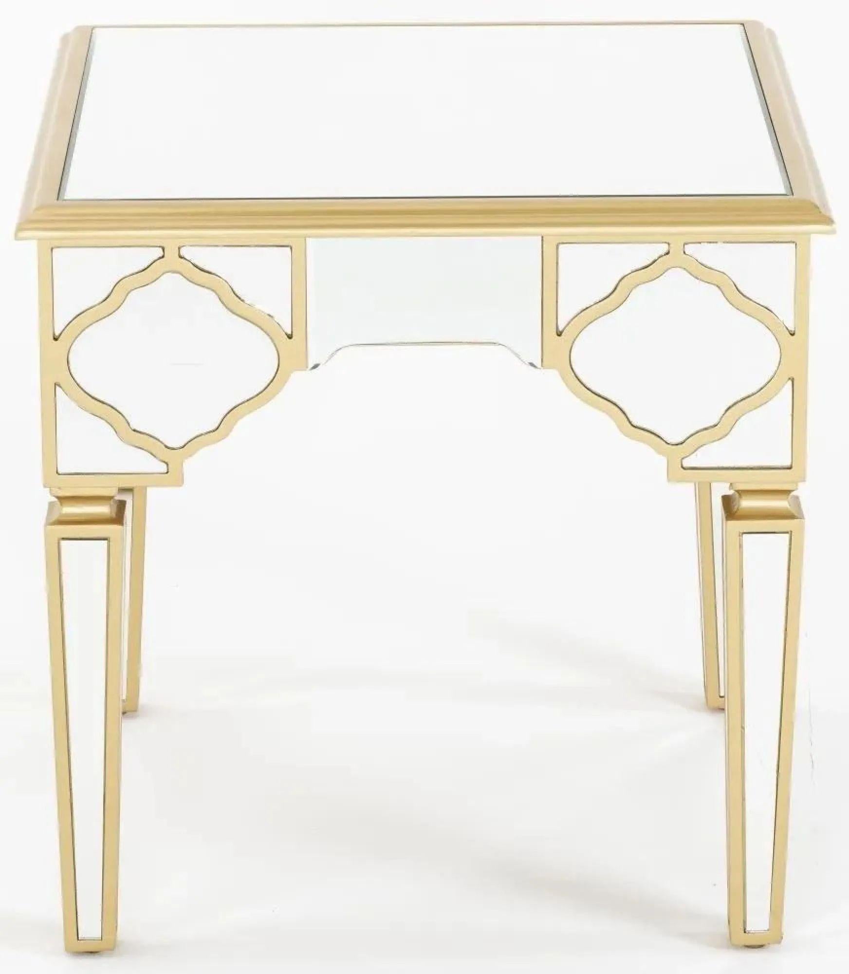 Aurelia Mirrored Gold Trim MDF End Table