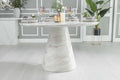 Cannes White Engineered Marble Round Dining Table 130cm