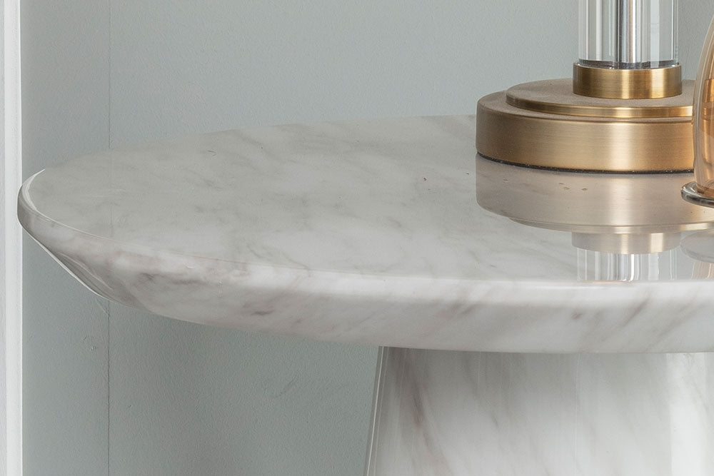 Cannes Engineered Marble Round End Table