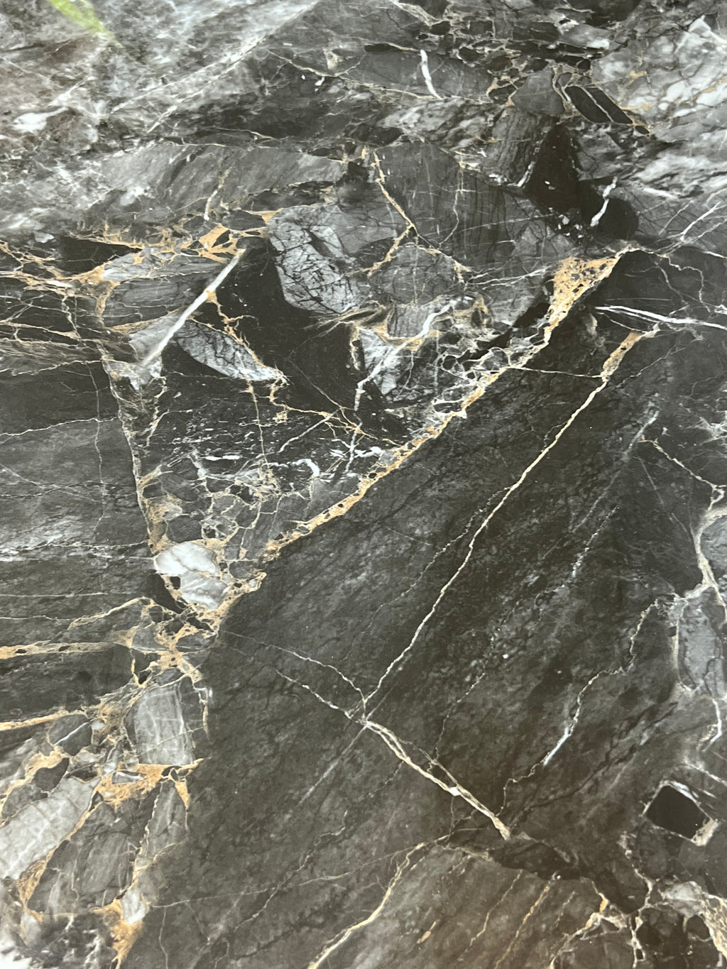 Chicago Black Ceramic Marble-Effect Coffee Table - studio shot