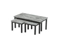 Metro White Grey Sintered Stone Nest of Tables with black metal legs - front view