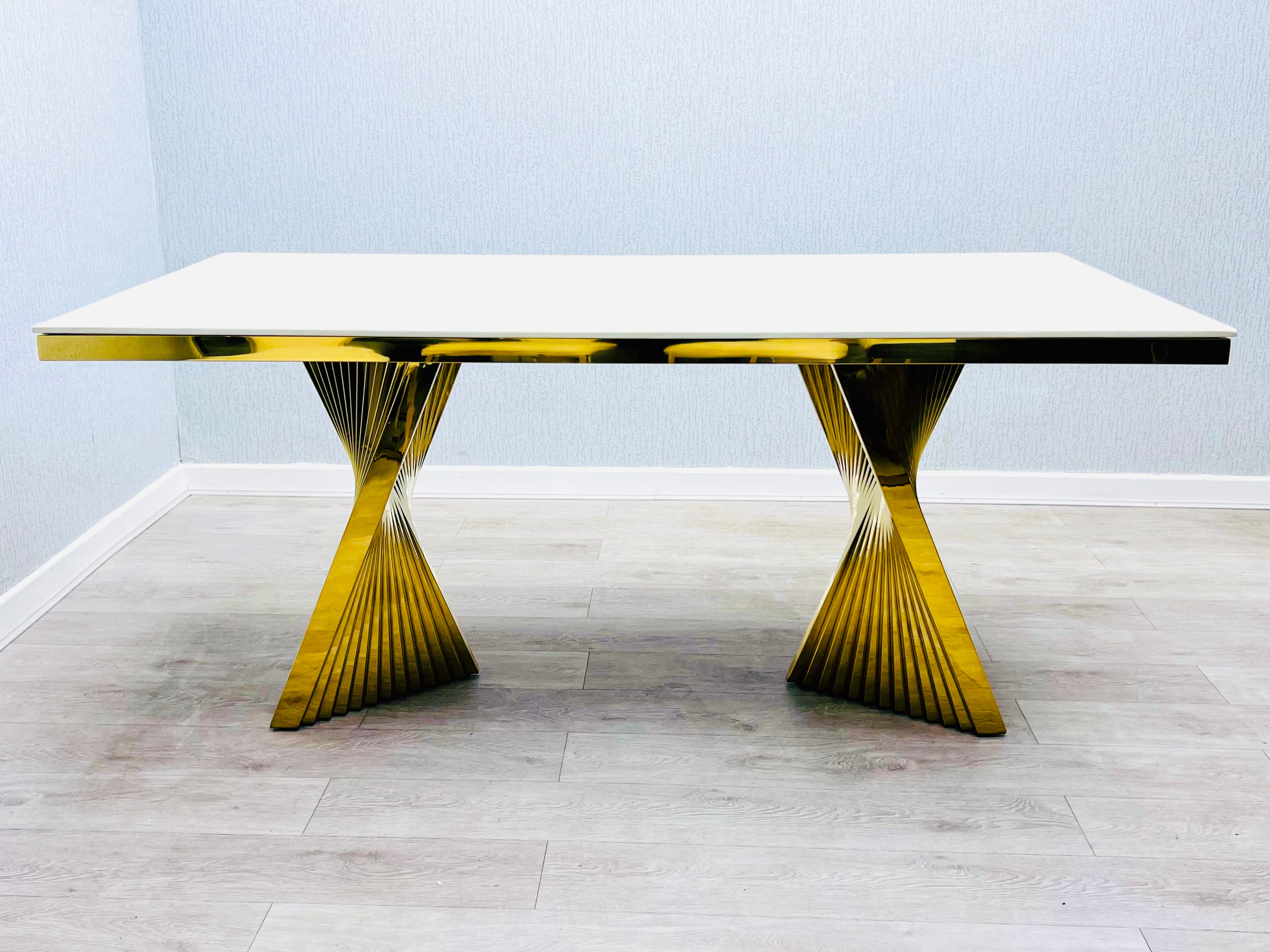 Ravello Cream Ceramic Marble-Effect Coffee Table - base detail