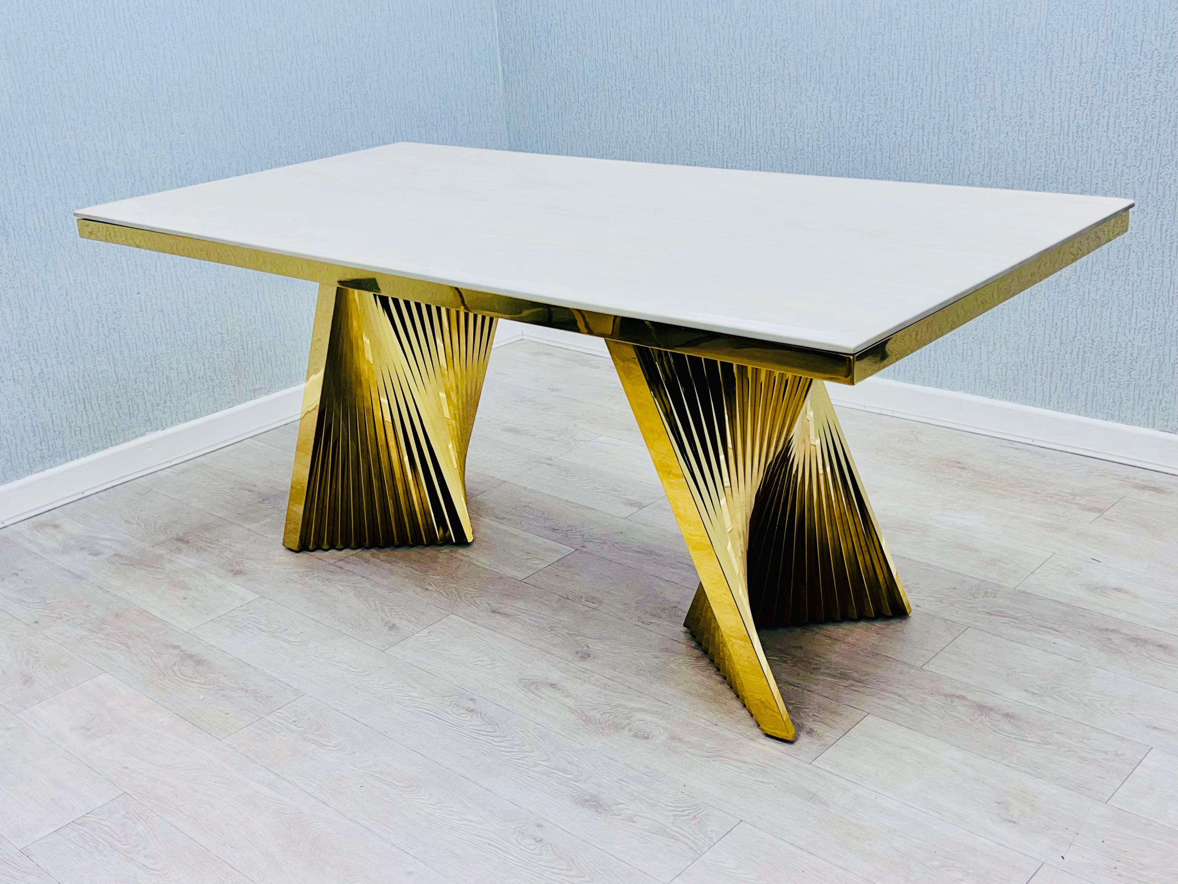 Ravello Cream Ceramic Marble-Effect Coffee Table - lifestyle view
