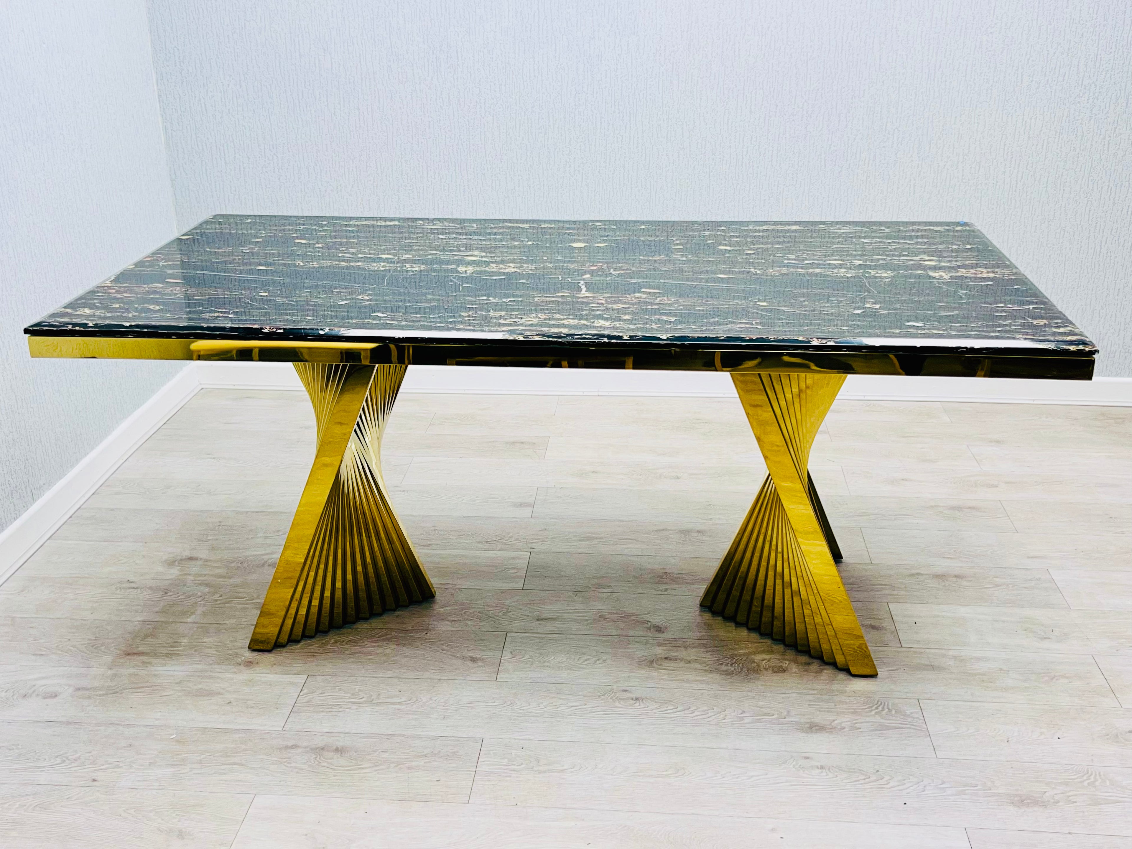 Ravello Black Ceramic Marble-Effect Coffee Table - angled view