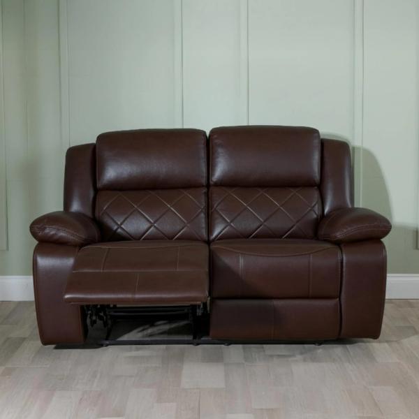 Declo Brown Leather Electric Recliner Sofa