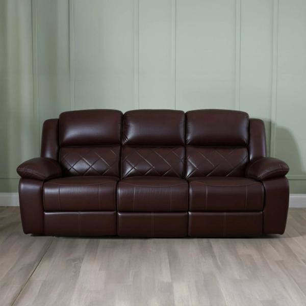 Declo Brown Leather Electric Recliner Sofa