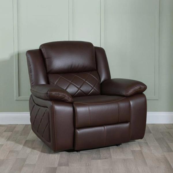 Declo Brown Leather Electric Recliner Sofa