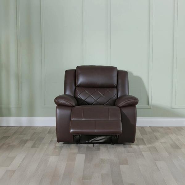 Declo Brown Leather Electric Recliner Sofa