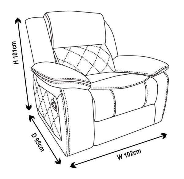 Declo Brown Leather Electric Recliner Sofa