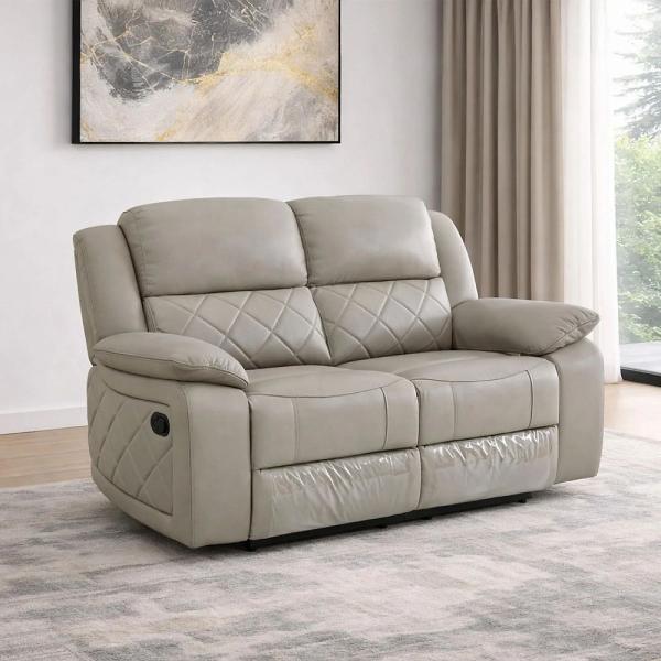 Declo Cream Leather Electric Recliner Sofa