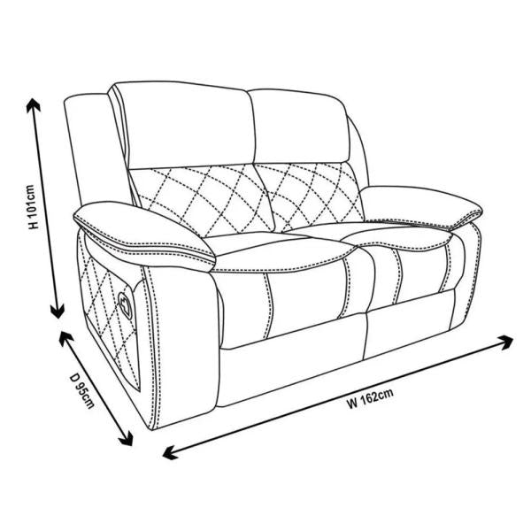 Declo Cream Leather Manual Recliner Sofa