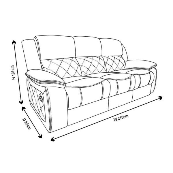 Declo Cream Leather Electric Recliner Sofa