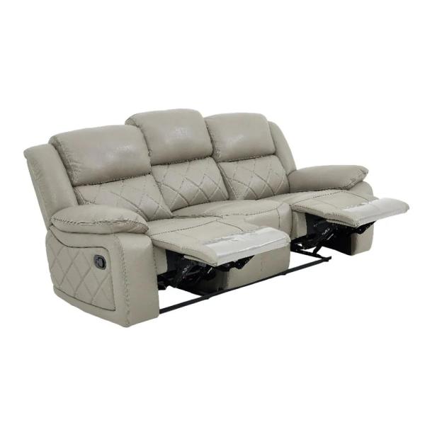 Declo Cream Leather Manual Recliner Sofa