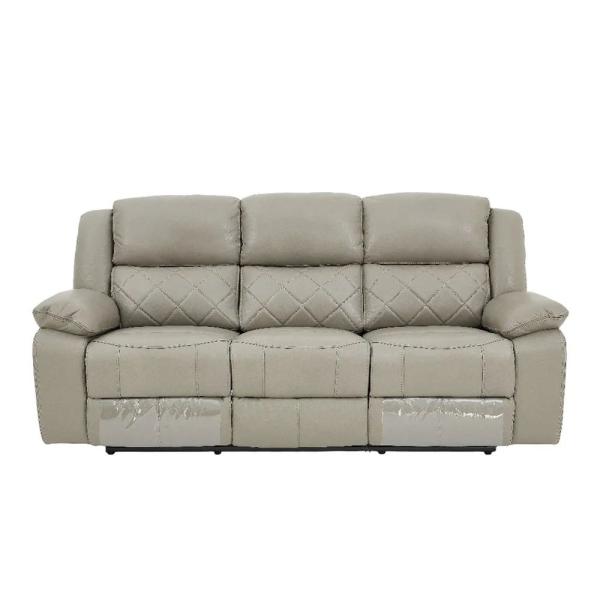Declo Cream Leather Manual Recliner Sofa