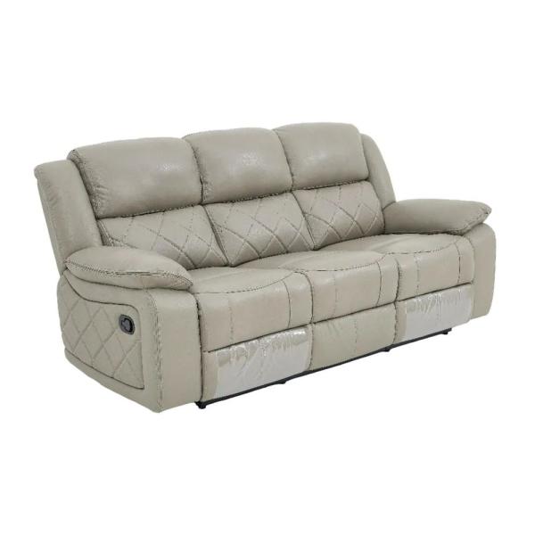 Declo Cream Leather Manual Recliner Sofa