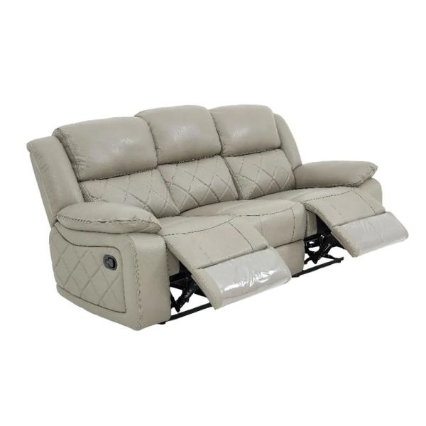 Declo Cream Leather Manual Recliner Sofa