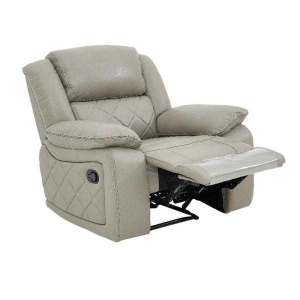 Declo Cream Leather Manual Recliner Sofa
