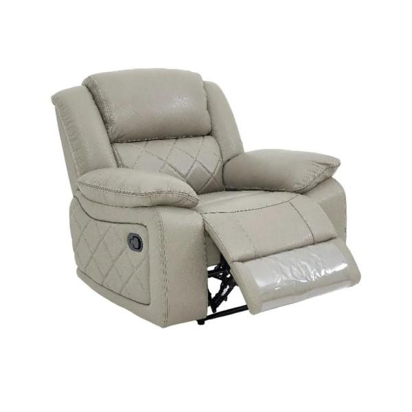 Declo Cream Leather Manual Recliner Sofa