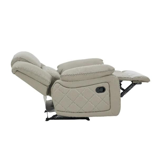 Declo Cream Leather Manual Recliner Sofa