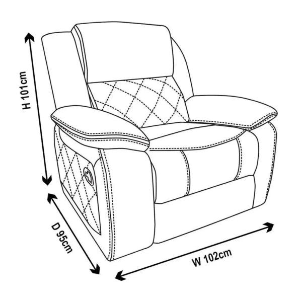 Declo Cream Leather Manual Recliner Sofa