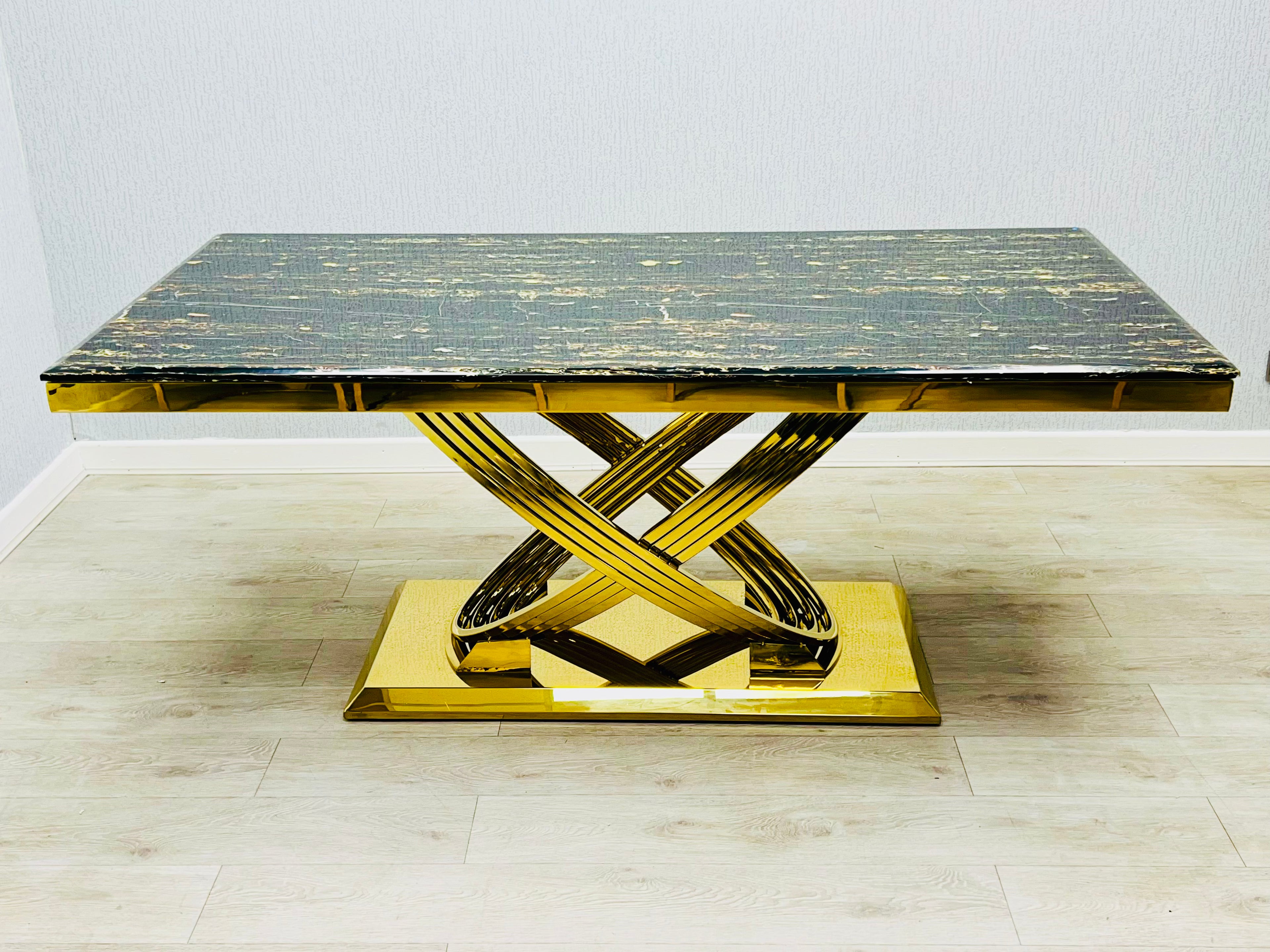 Elina Black Ceramic Marble-Effect Coffee Table - lifestyle view 1