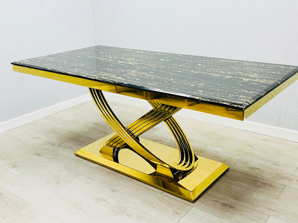 Elina Black Ceramic Marble-Effect Coffee Table - lifestyle view 3
