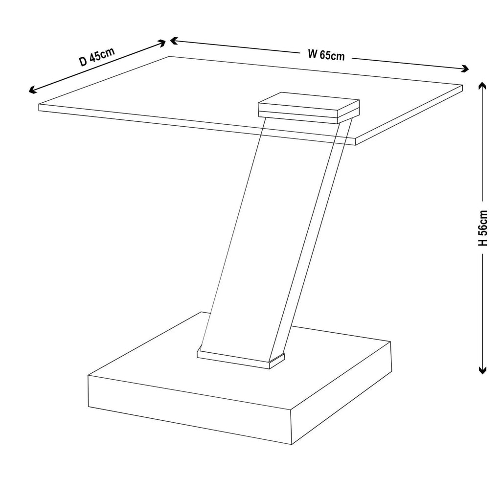 Enzo Clear Glass Chrome Rectangle End Table