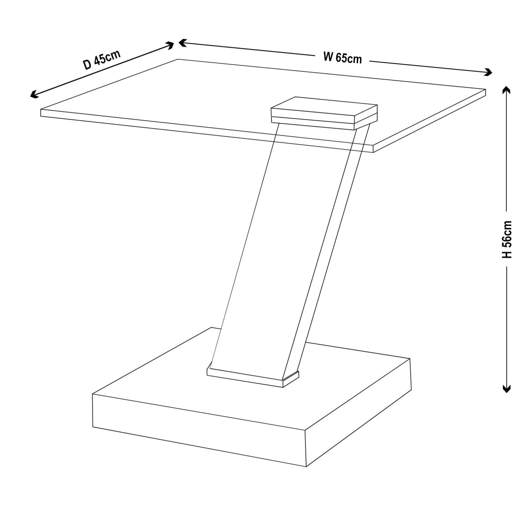 Enzo Clear Glass Chrome Rectangle End Table