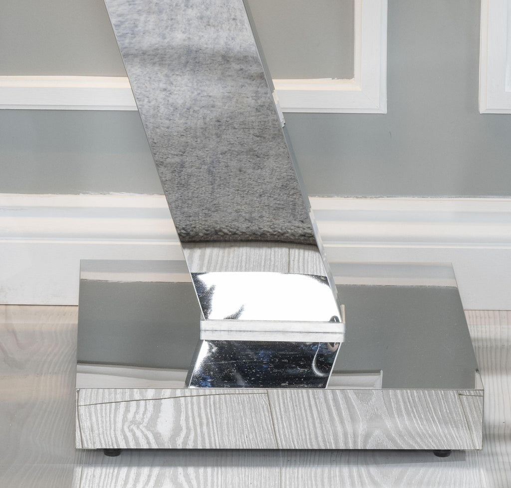 Enzo Clear Glass Chrome Rectangle End Table