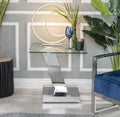 Enzo Clear Glass Chrome Rectangle End Table