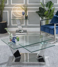 Enzo Clear Glass Chrome Swivel Coffee Table