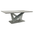 Georgia Grey Marble-Effect Coffee Table with matching X-twist pedestal base - front view