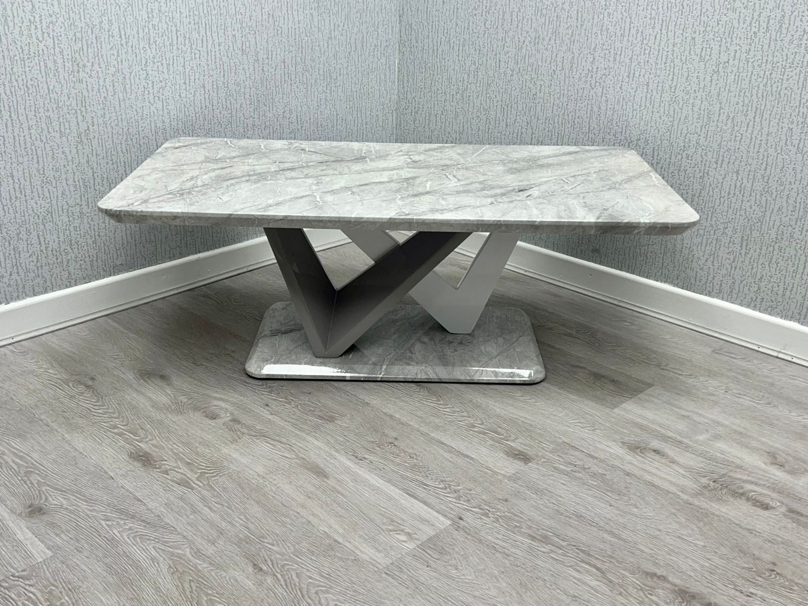Georgia Grey Marble-Effect Coffee Table - side view