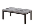 Metro Dark Grey Marble-Effect Coffee Table with black metal legs - lifestyle view
