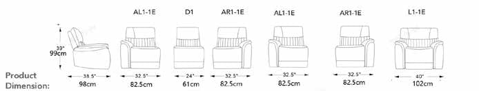 Hoxton Charcoal Fabric Power Recliner Sofa