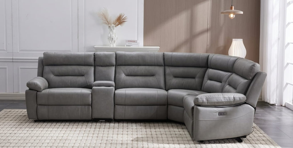 Jackson Pisa Grey Leather Corner Sofa